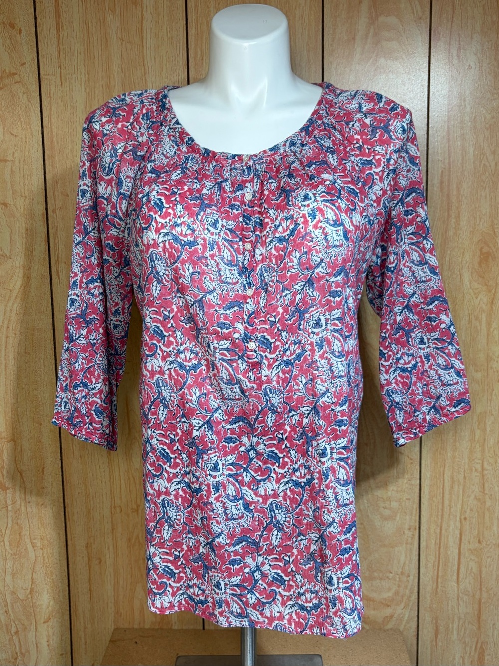 American Living Pink Coral Floral Scoop-Neck Blouse SZ - XL